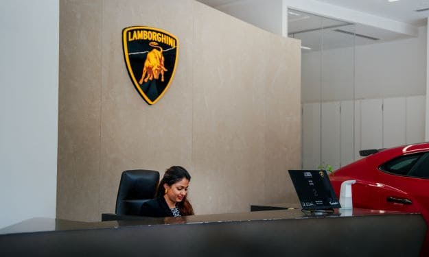 Lamborghini showroom Reception Area